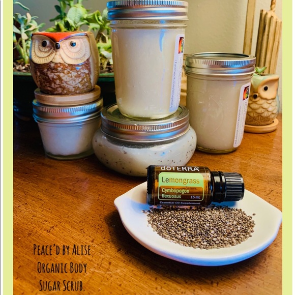 NEW Lemongrass Organic Body Scrub great exfoliant coffee or sugar #peacedbyalise - Picture 2 of 4